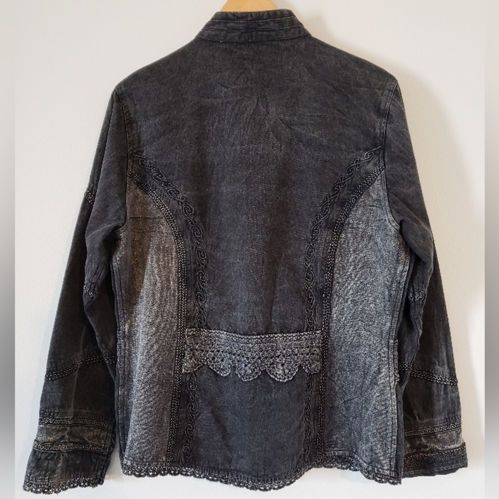 Flashback | Jackets Charcoal Embroidered Denim Jacket - Picture 2 of 10